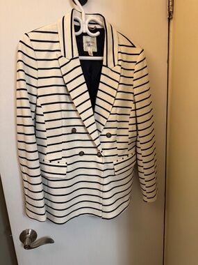 Autres Filles Navy and White Striped Double Breasted Jacket
